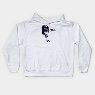 love music recording mic design Kids Hoodie